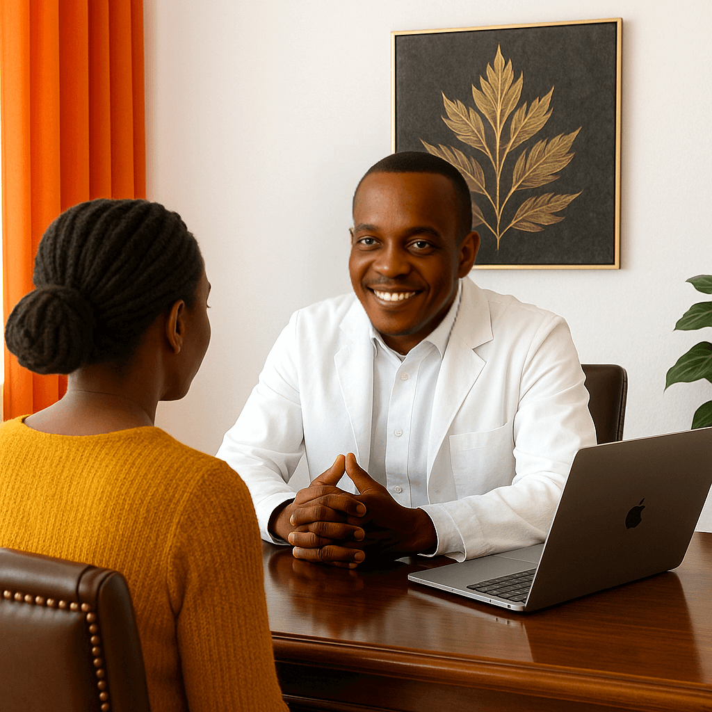 docteur au bureau avec une patiente2